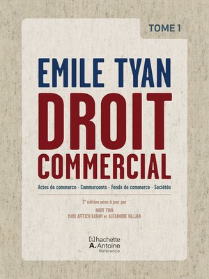 cover image of Droit commercial (Tome 1)